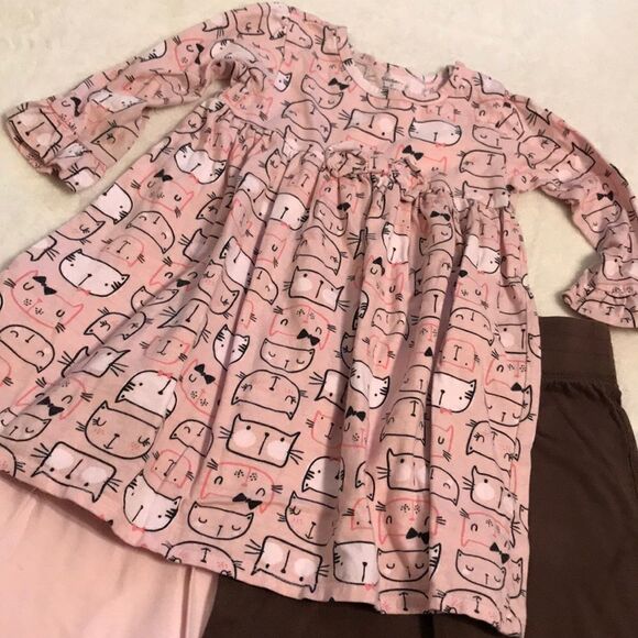 Old Navy Other - 3 Piece Cat Dress and Pants Set - Size 3T